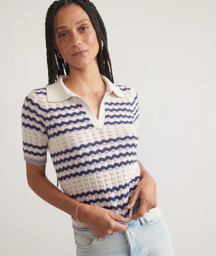 Spencer Polo Sweater Cool Wave