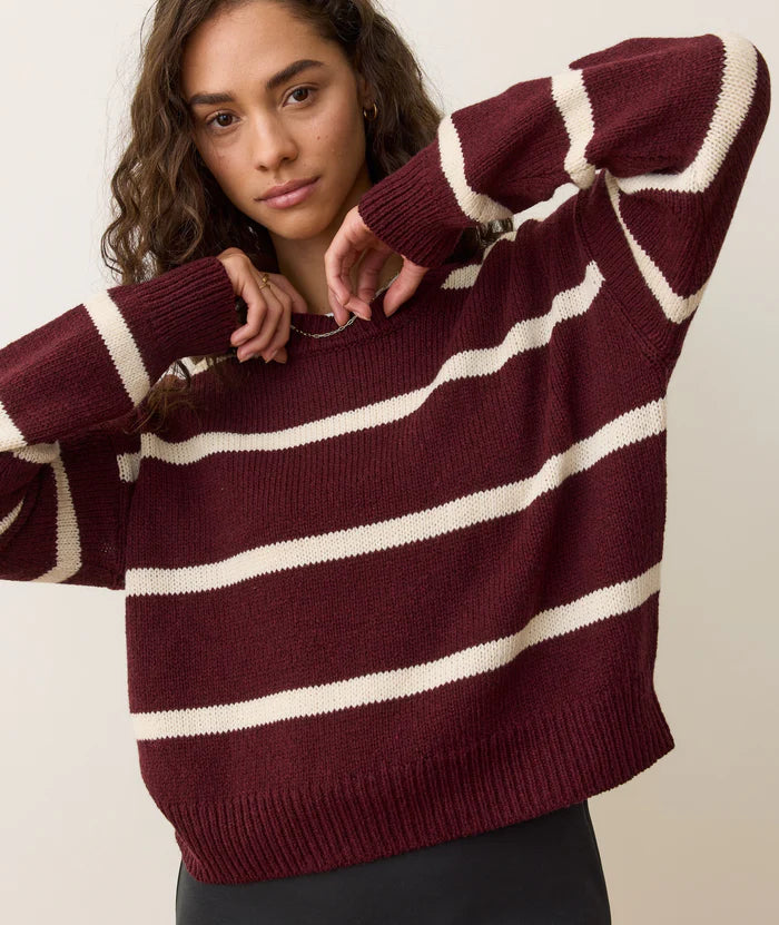 Berkeley Crewneck Sweater Cherry Stripe