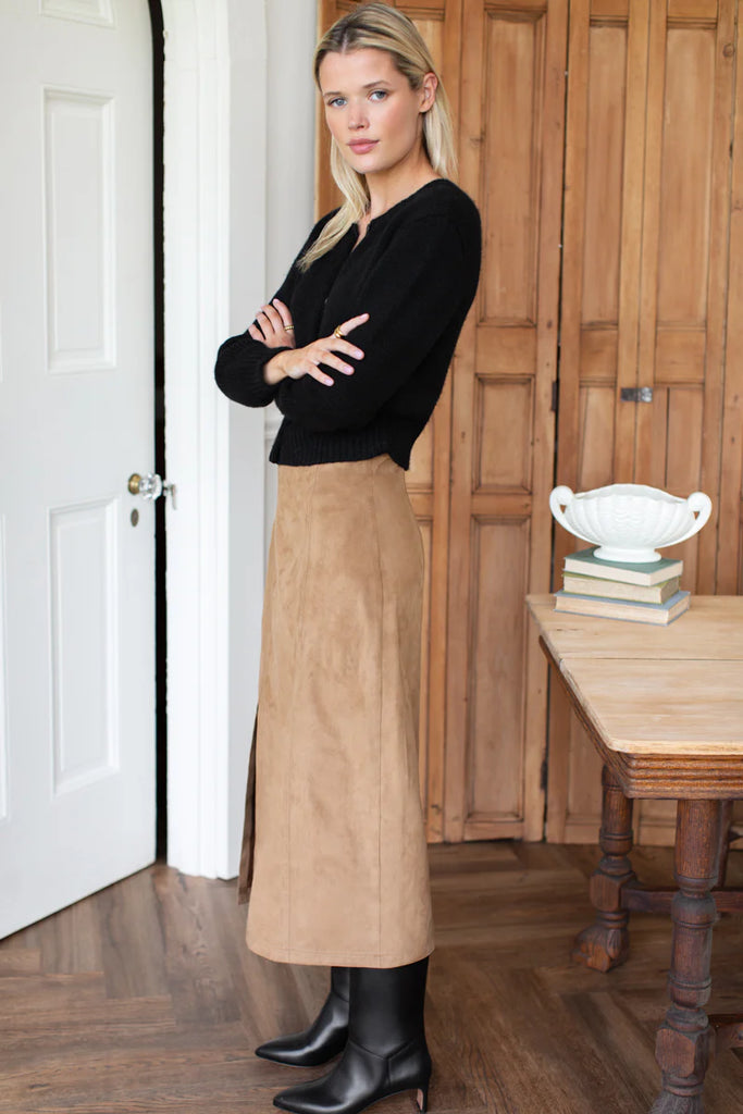 Suede Pencil Skirt
