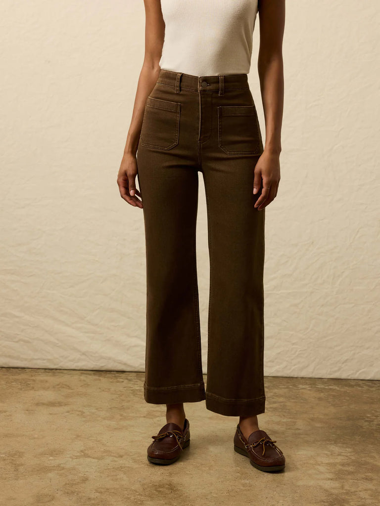 Stretch Terry Pocket Pant Ankle - Walnut