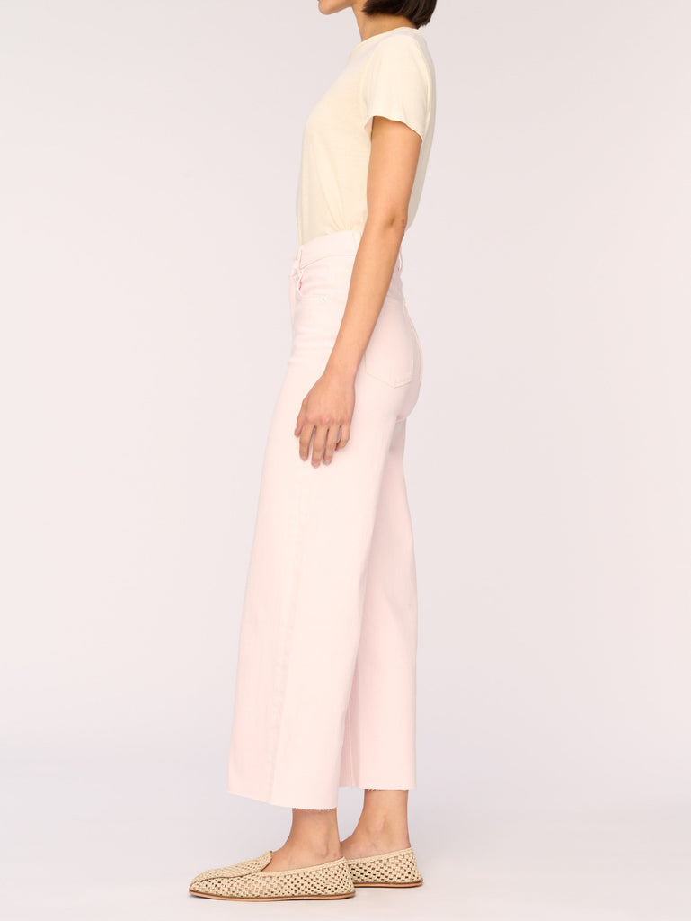 Hepburn Wide Leg High Rise Ankle Jeans -- Rosewater
