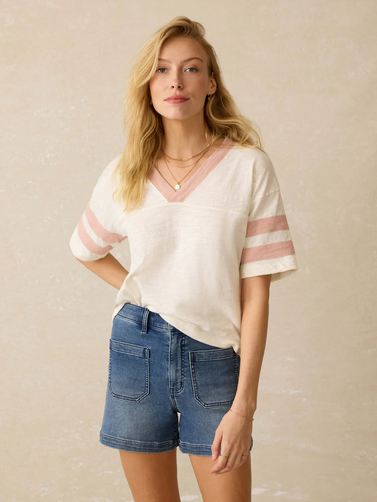Sunwashed Slub Varsity Tee