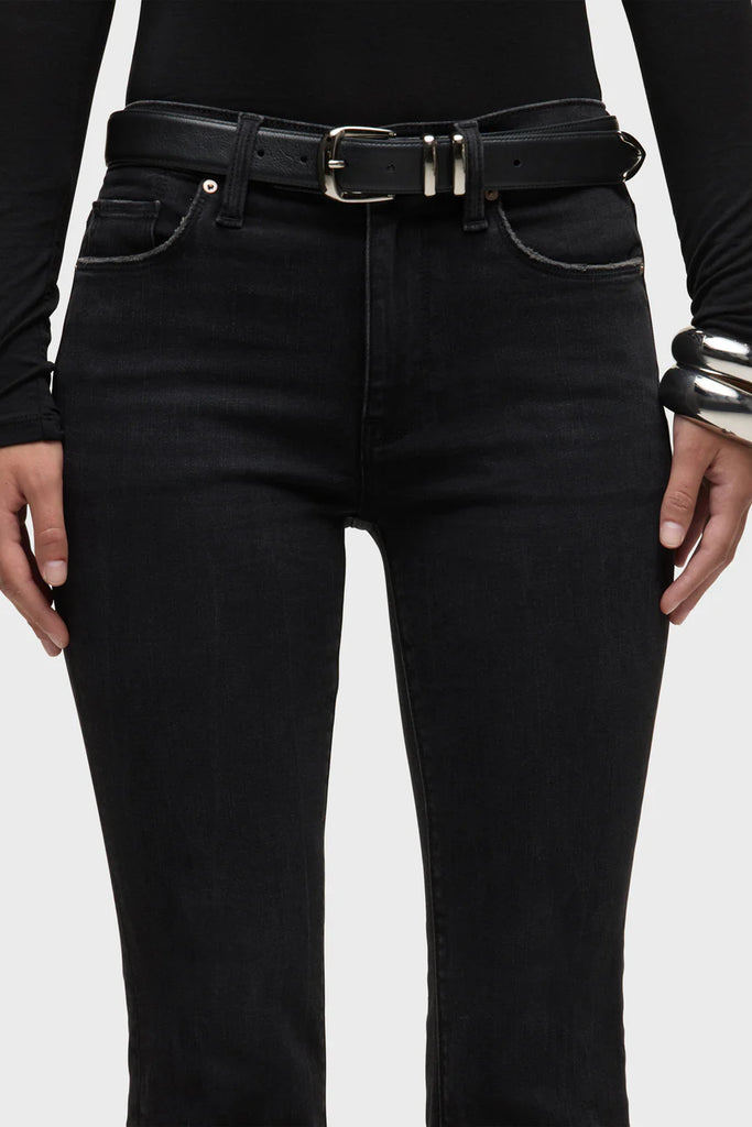 Barbara High Rise Bootcut Crop - Dark Raven