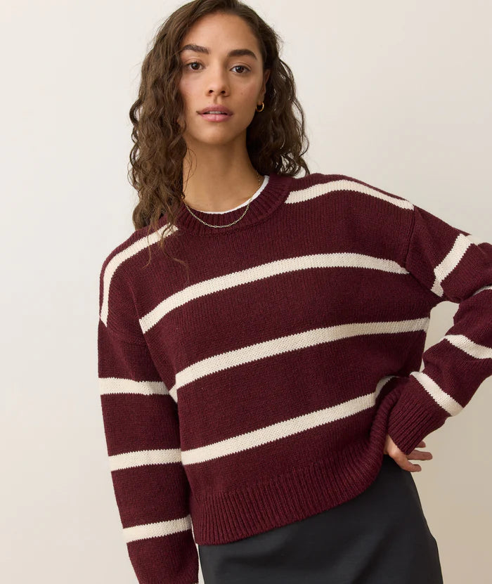 Berkeley Crewneck Sweater Cherry Stripe