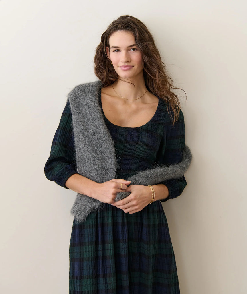 Mari Smocked Dress - Evergreen Plaid