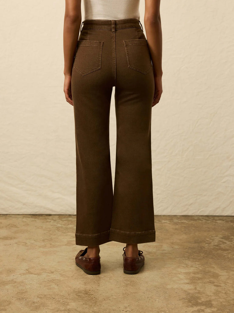 Stretch Terry Pocket Pant Ankle - Walnut
