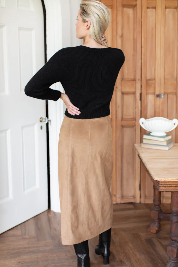 Suede Pencil Skirt