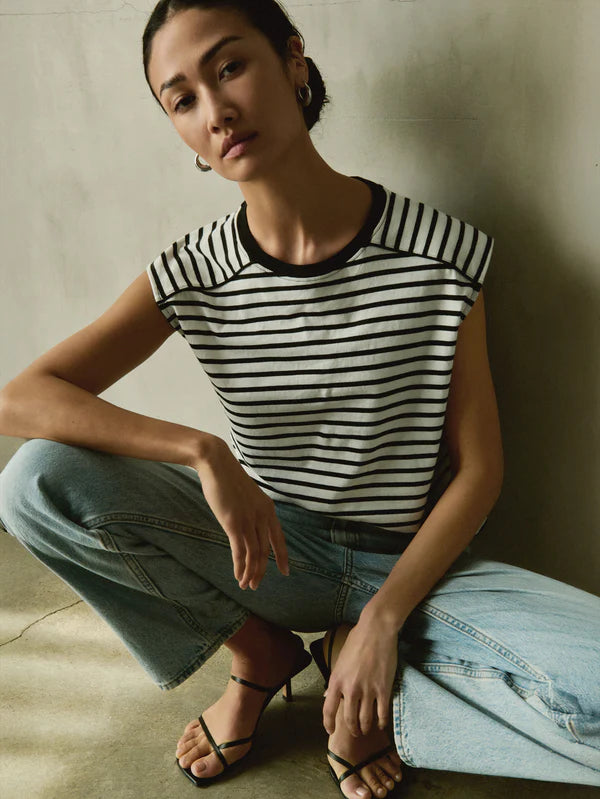 Perry Muscle Tank - Cross Walk Stripe