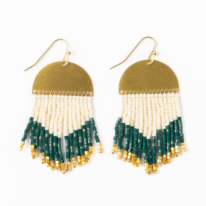 Claudia Curved Pattern Beaded Earrings