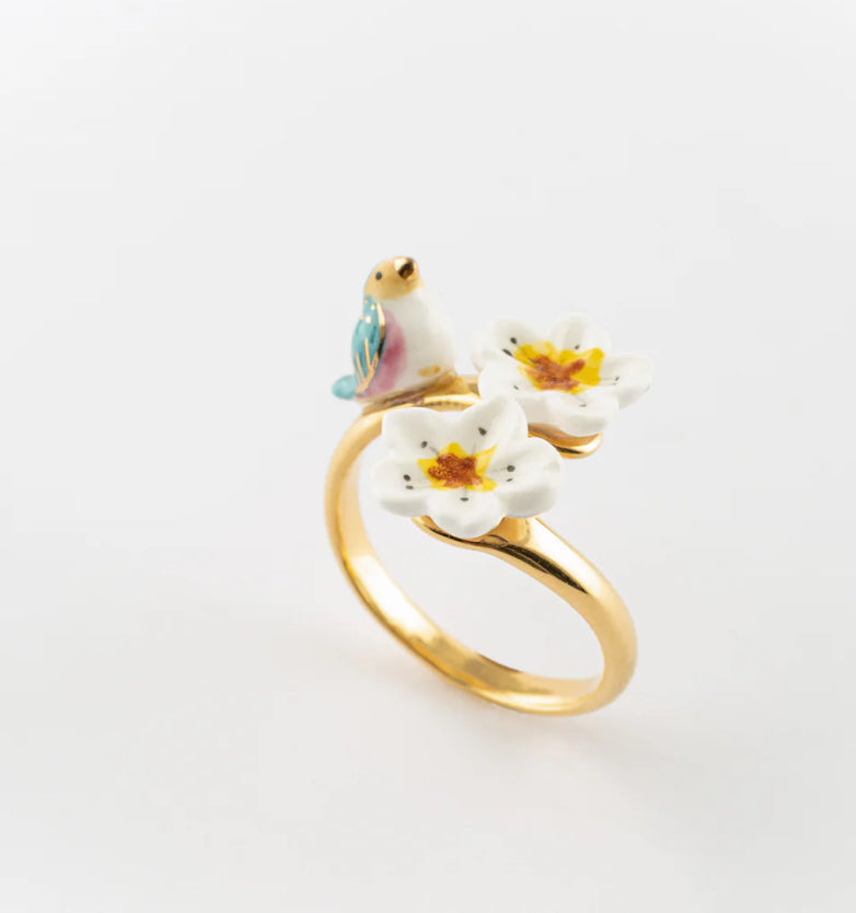 Harvest Time Bird & Flower Face to Face Ring