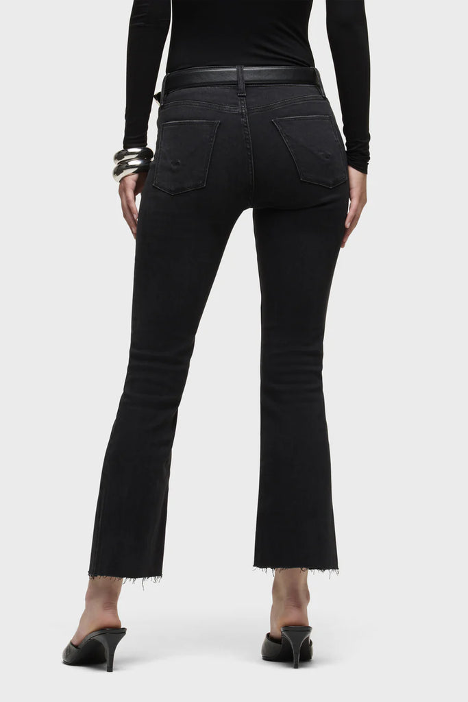 Barbara High Rise Bootcut Crop - Dark Raven