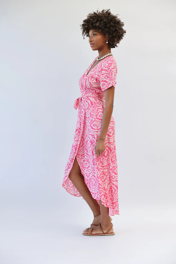 Castaway Wrap Dress - Hibiscus
