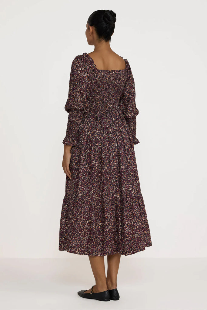 Shirred Bodice Dress Floral
