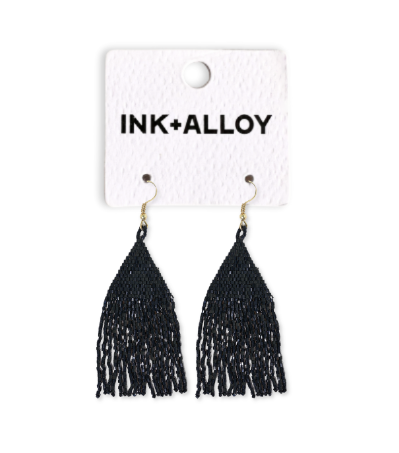 Lexie Solid Beaded Fringe Earrings