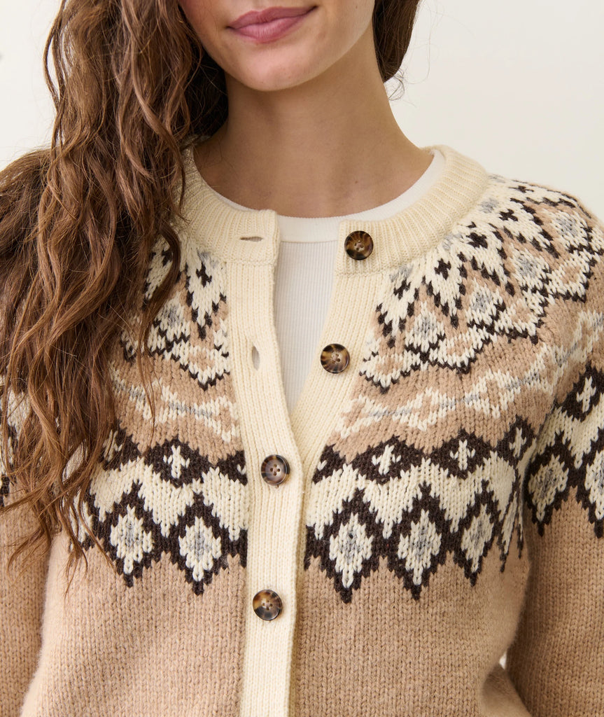 Fiorella Cardigan - Neutral Fair Isle
