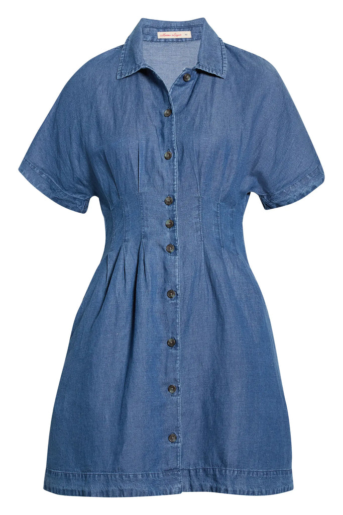 arden mini shirt dress Marine Layer Arden Mini Shirt Dress Black/White Gingham / S