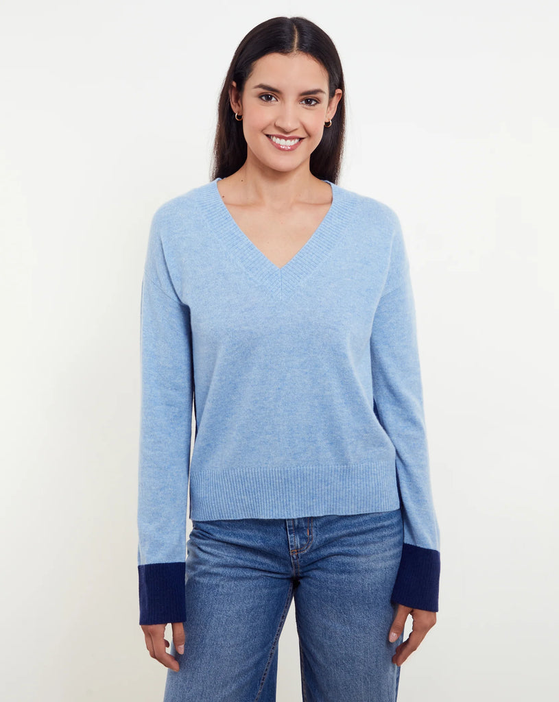 Beth Colorblock V-Neck Sweater