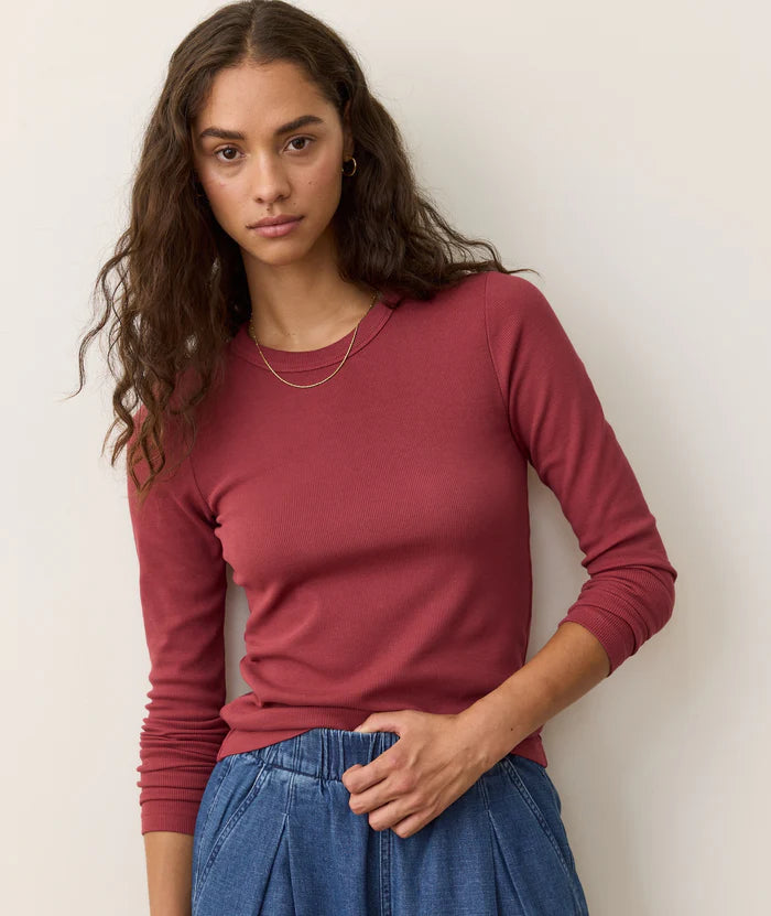 Lexi Rib Sun-In Long Sleeve Crewneck