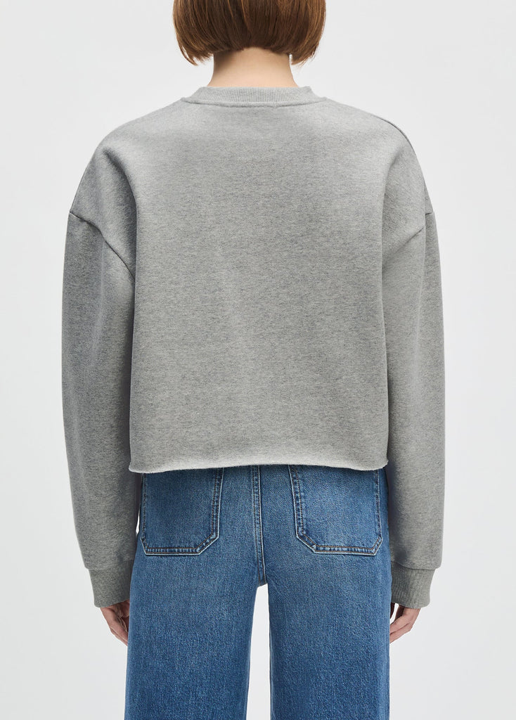 The Cropped Collegiate Sweatshirt - Heather Grey/Burgundy