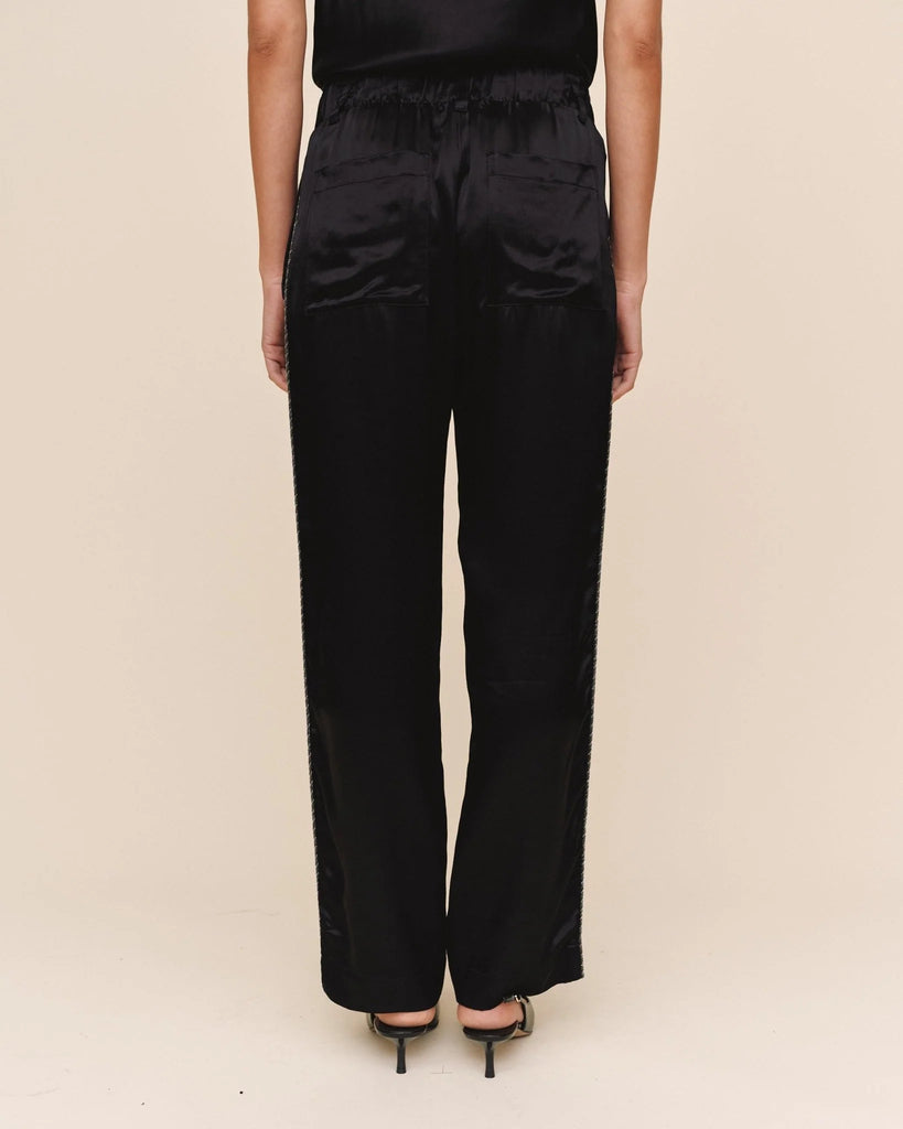 Trouser with Beaded Piping - Black