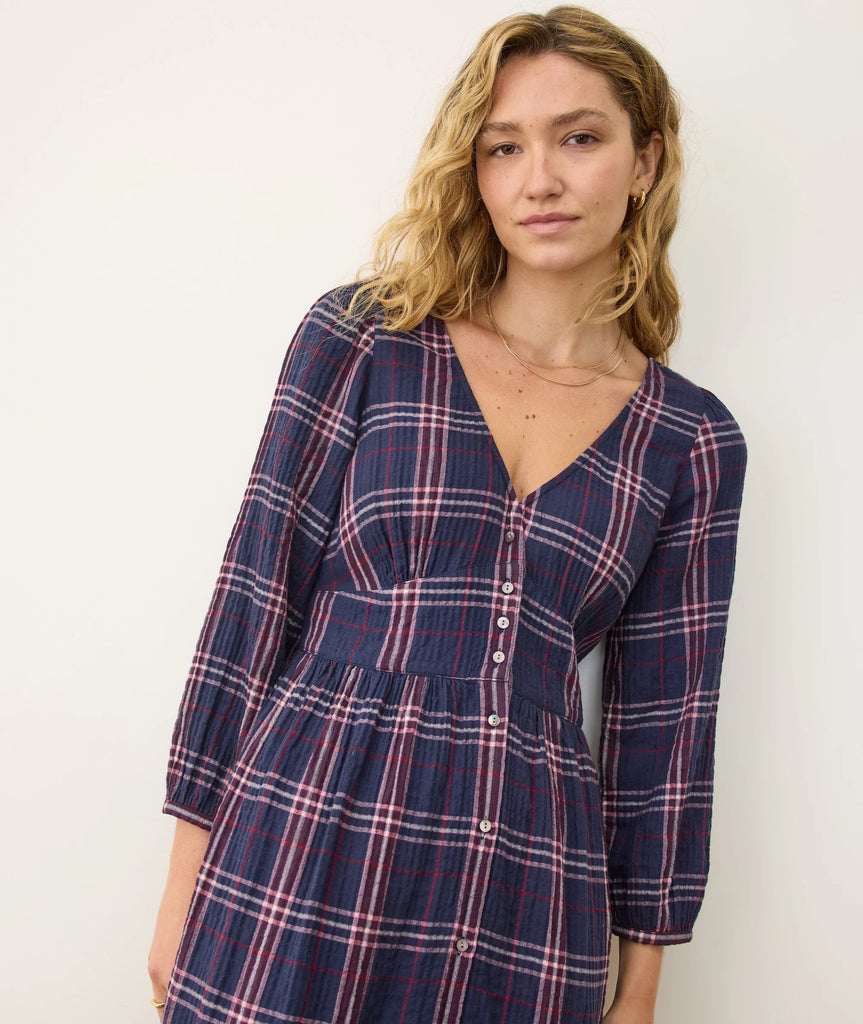 Maeve Midi Dress - Twilight Plaid