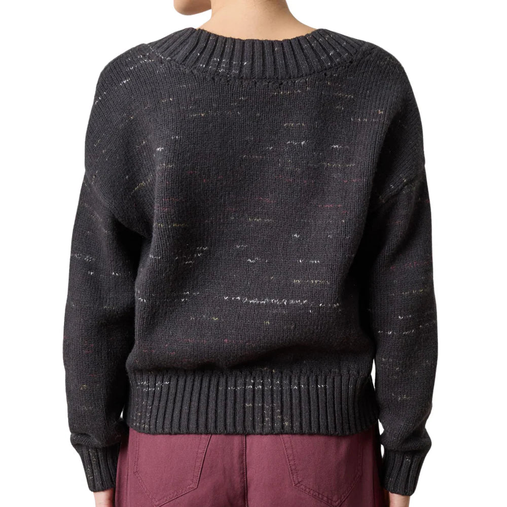 Oversized V-Neck Sweater - Black Combo