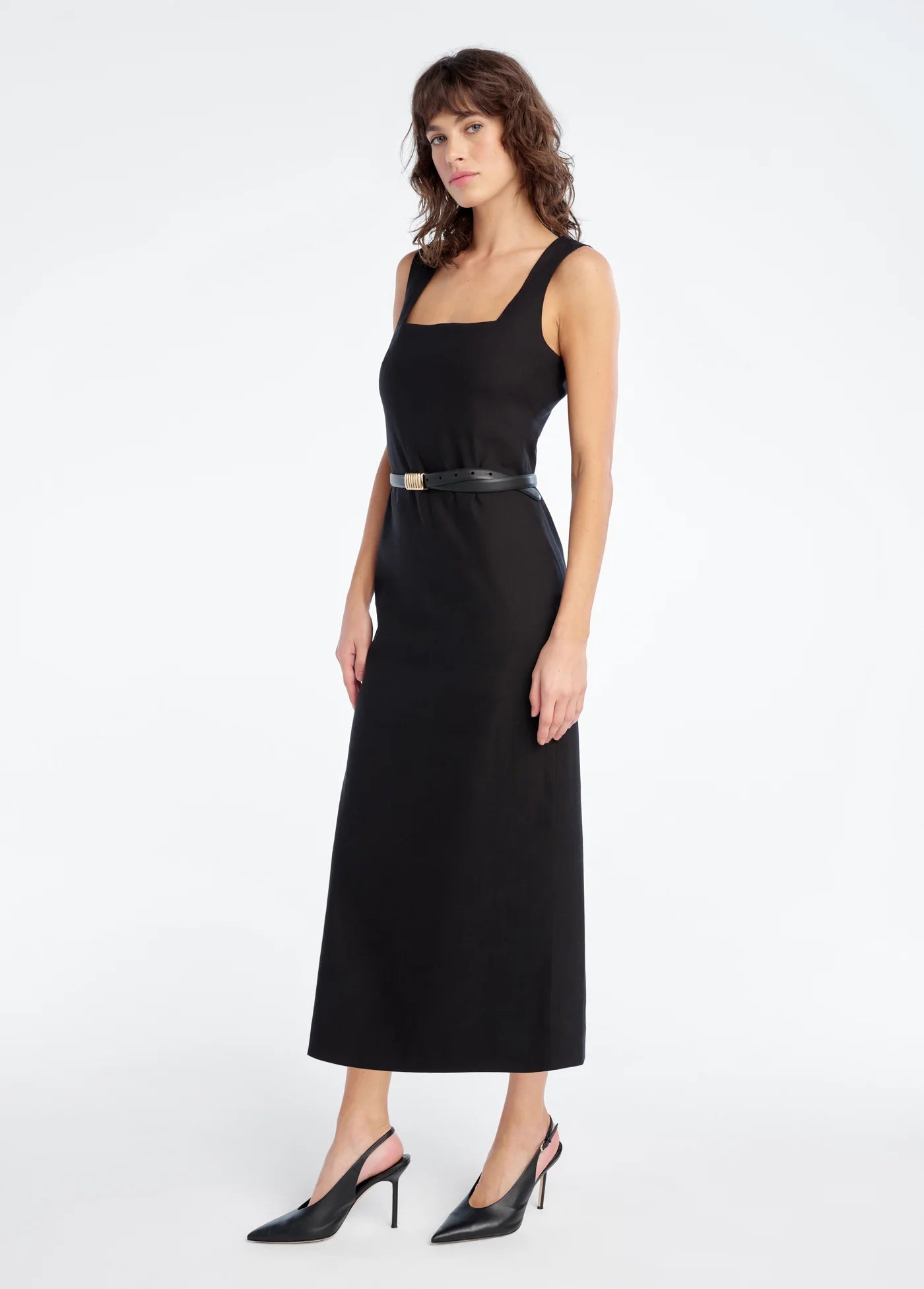 chinese dress ladies The Perfect Opportunity Linen Dress - Black