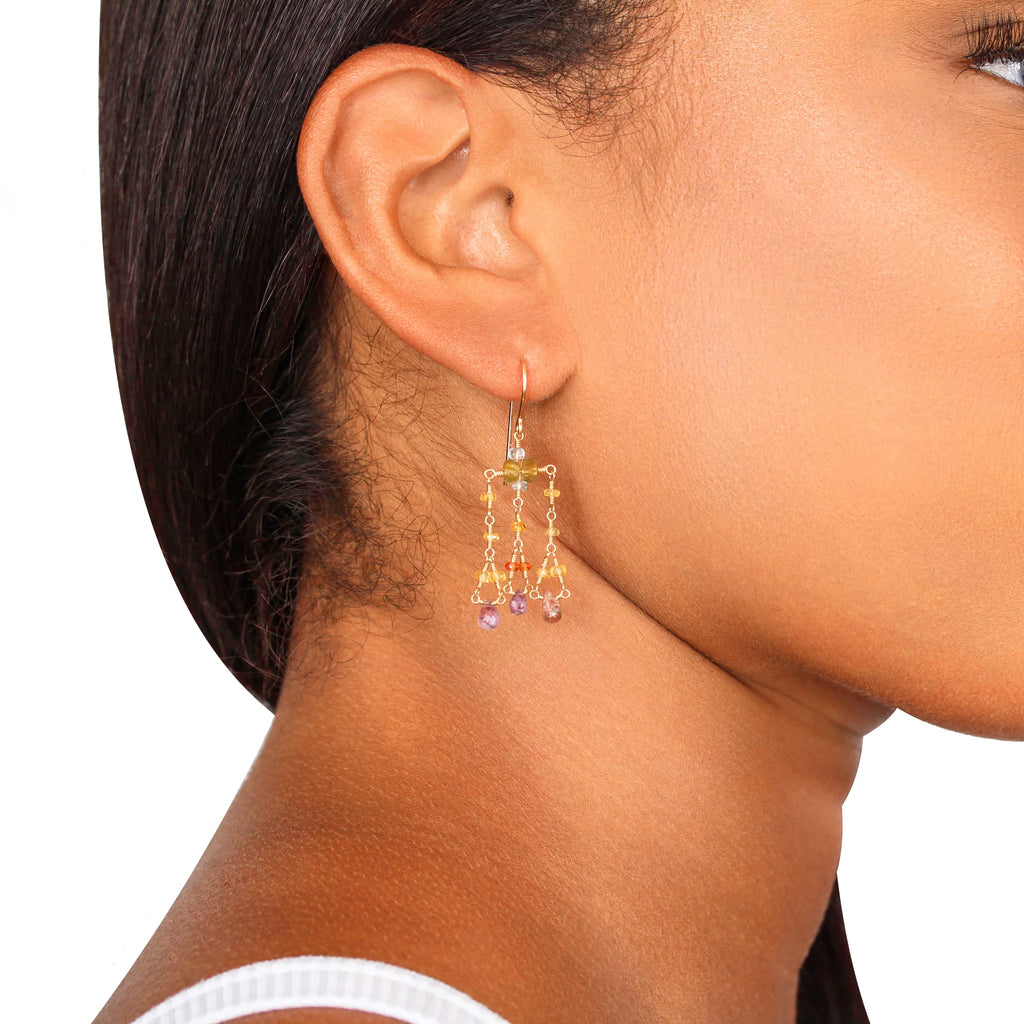 Trellis Ceylon Sapphire Earrings