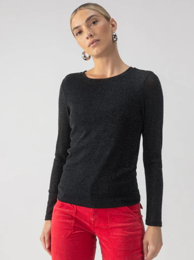 Sparkle Mesh Perfect Tee - Black