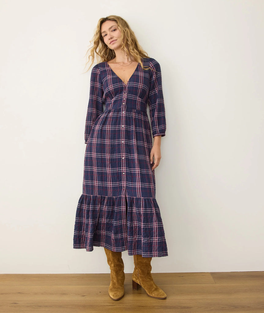 Maeve Midi Dress - Twilight Plaid