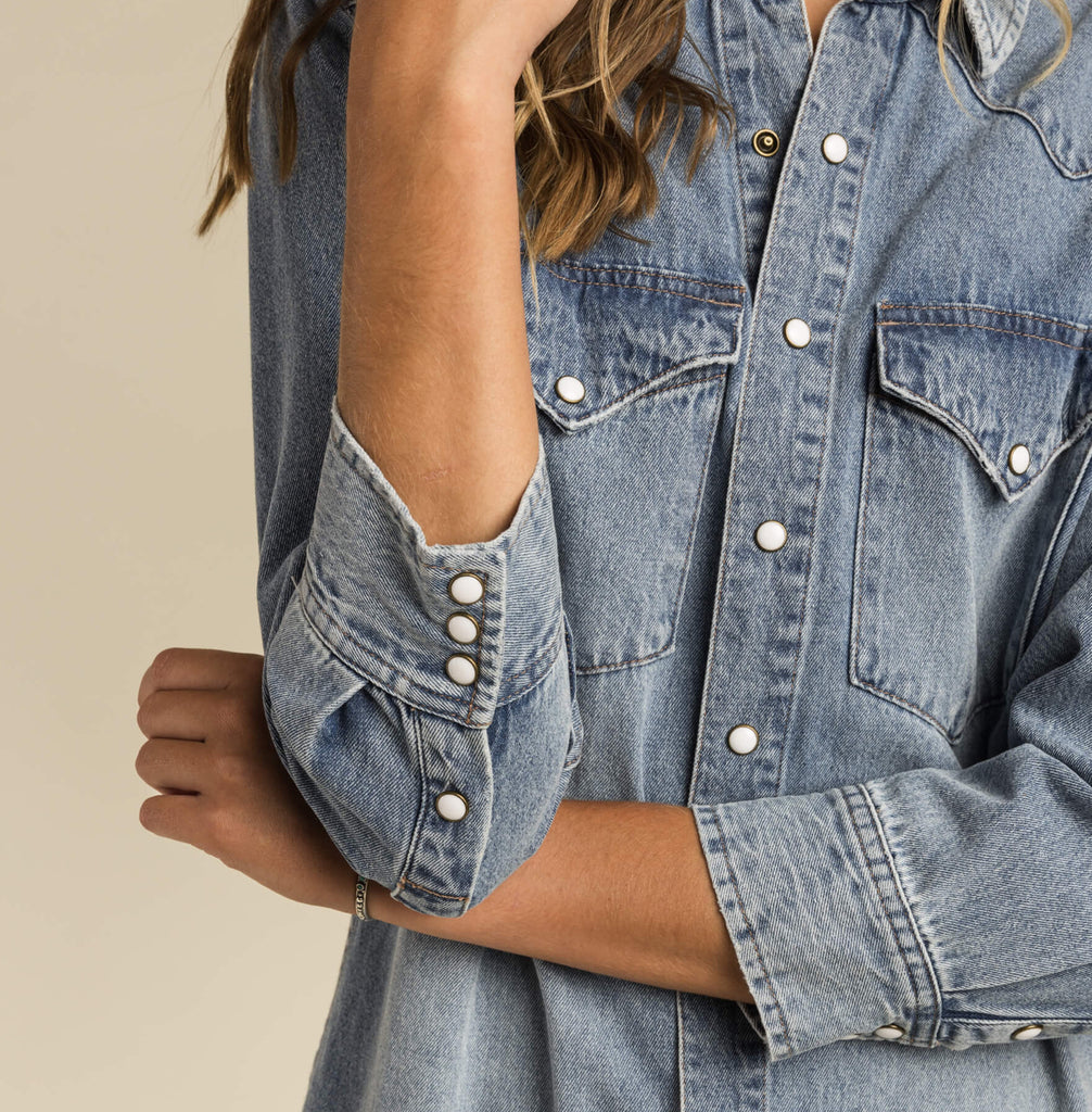 Annie Pearl Snap Shirtdress