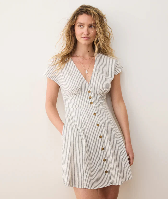 Camila Mini Dress - Cream/Navy