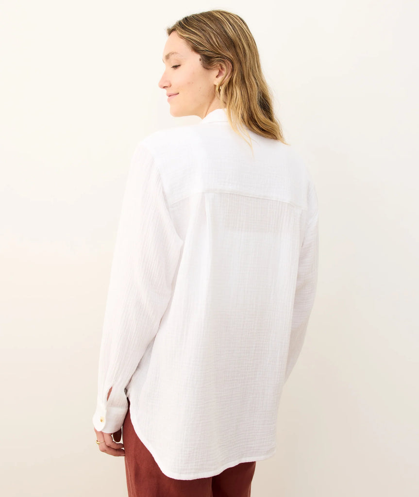 Jane Relaxed Double Cloth Shirt - White