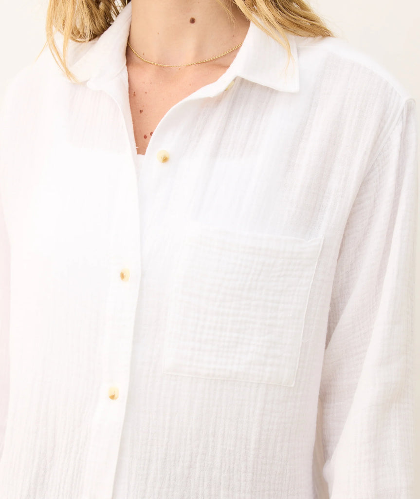 Jane Relaxed Double Cloth Shirt - White