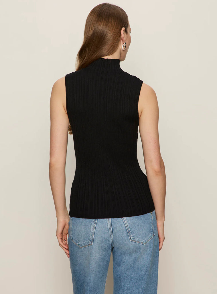 Ribbed Funnel Neck Top