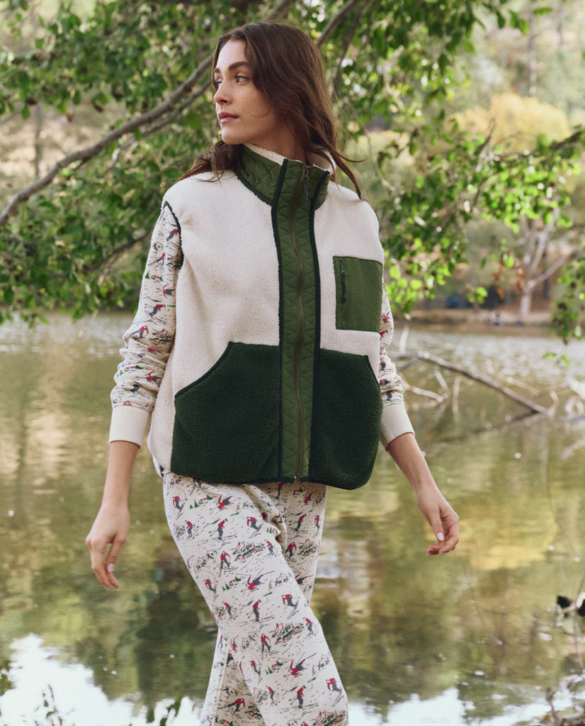 The Plush Tundra Vest - Cream & Army