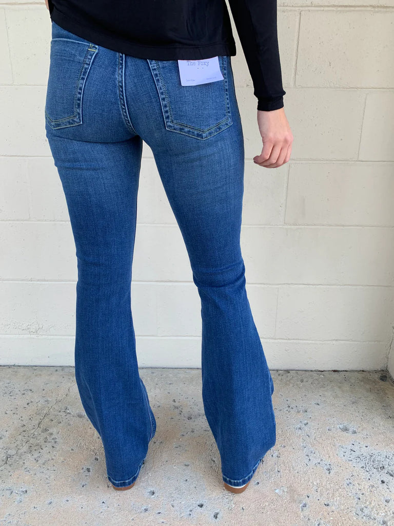 Foxy low-rise flare leg jeans