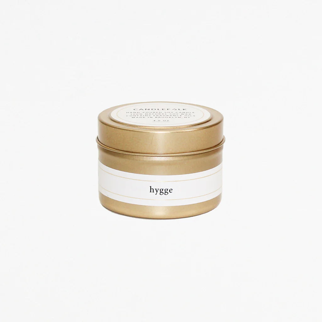 Hygge 4oz Gold Travel Candle
