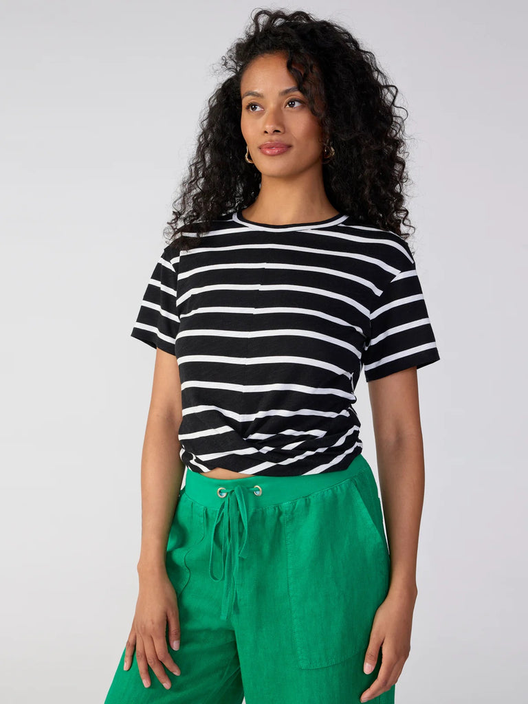 Twist of Fate Tee - Black/White Stripe