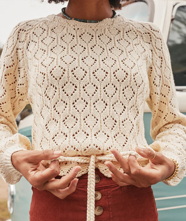 Manzantia Crochet Fringe Sweater