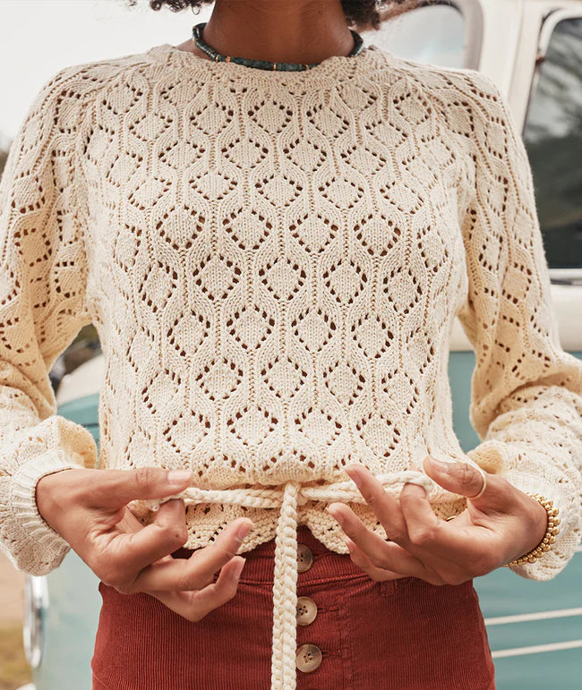 Manzantia Crochet Fringe Sweater