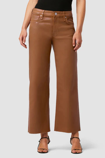 Rosie High-Rise Wide Leg Ankle - Coated Caramel Cafe