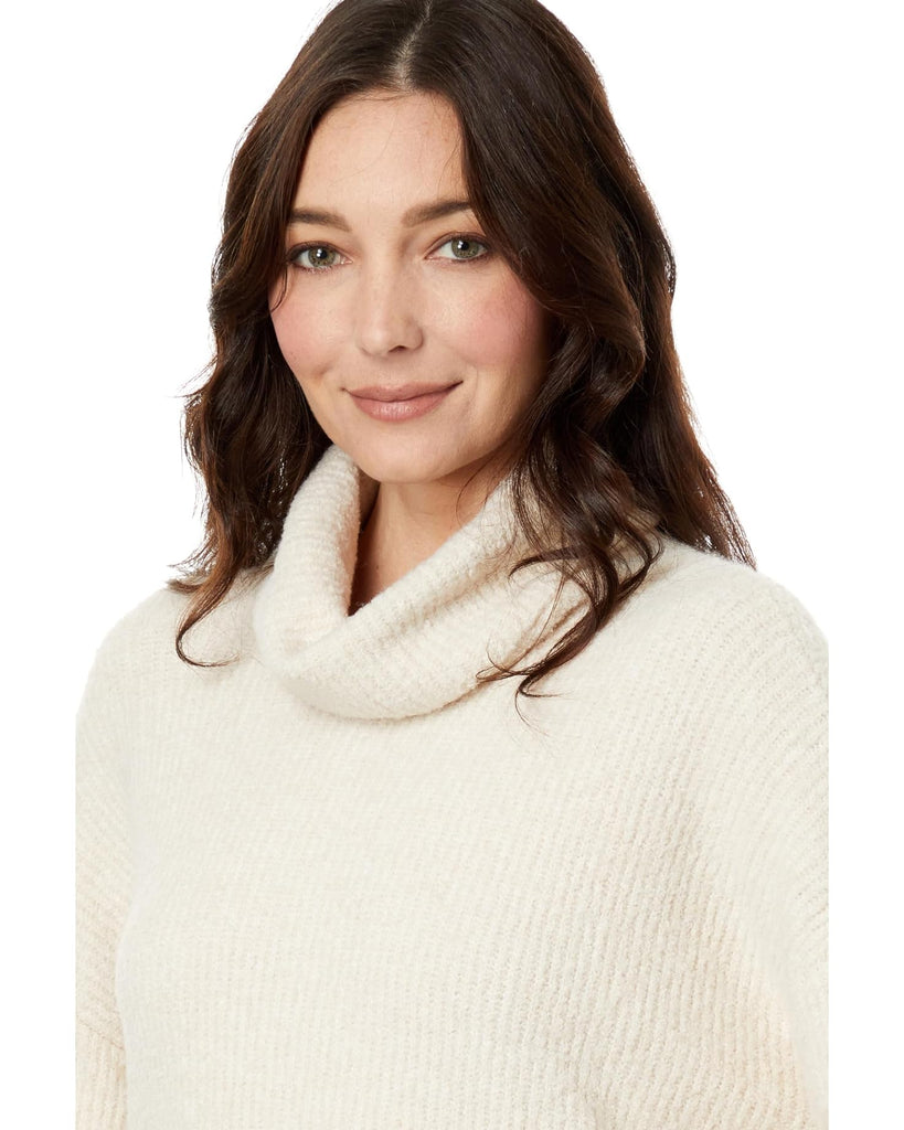 Oversized Ribbed Turtleneck Sweater - Coconut
