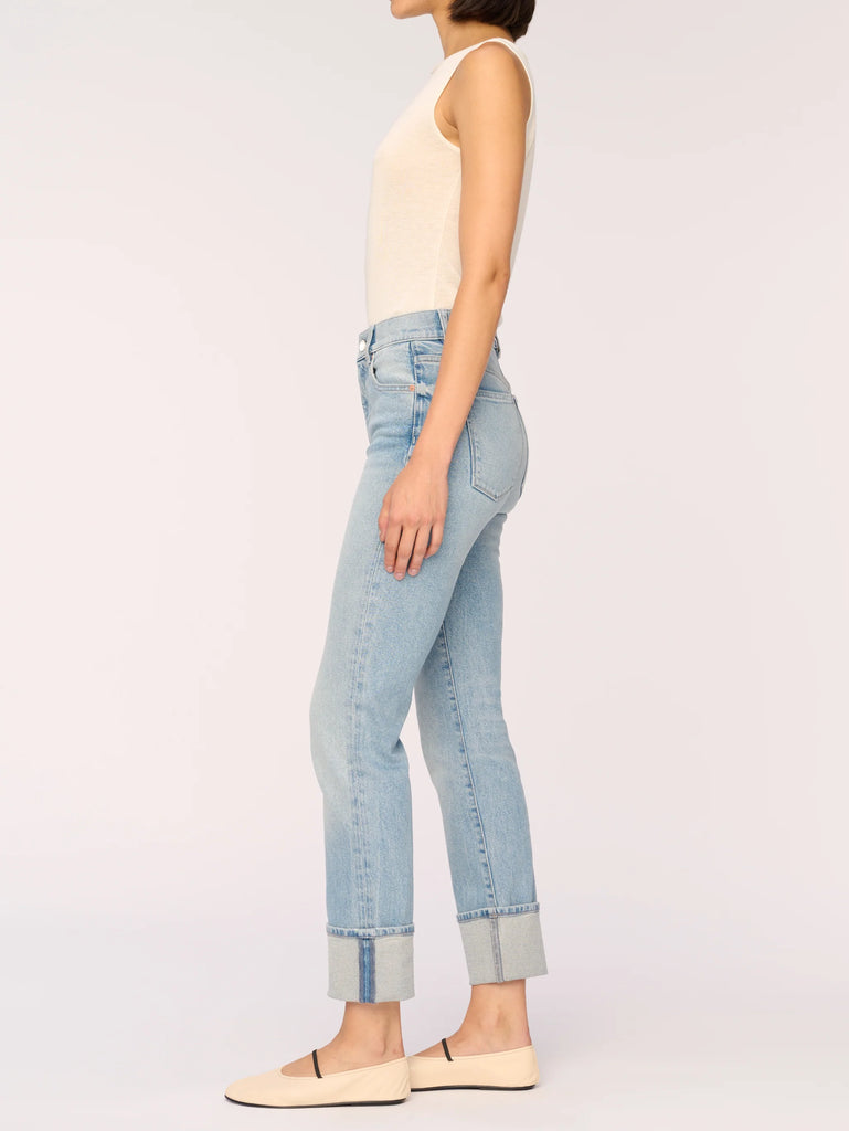 Patti Straight High Rise Vintage Ankle Jeans - Fiji Cuffed