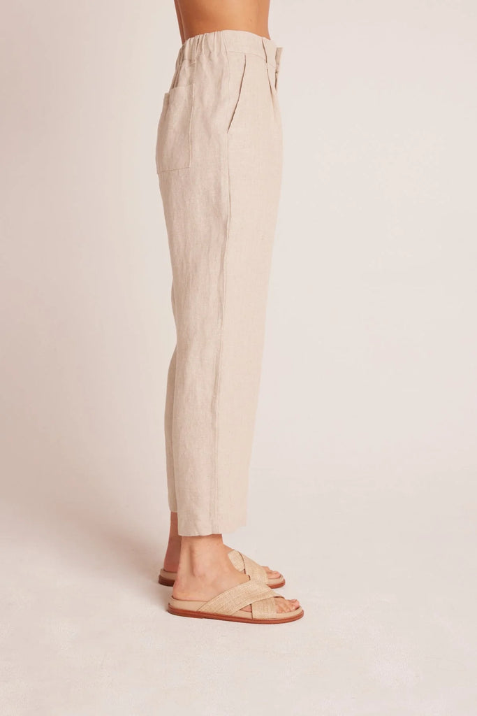 Relaxed Pleat Front Trouser - Linen Sand