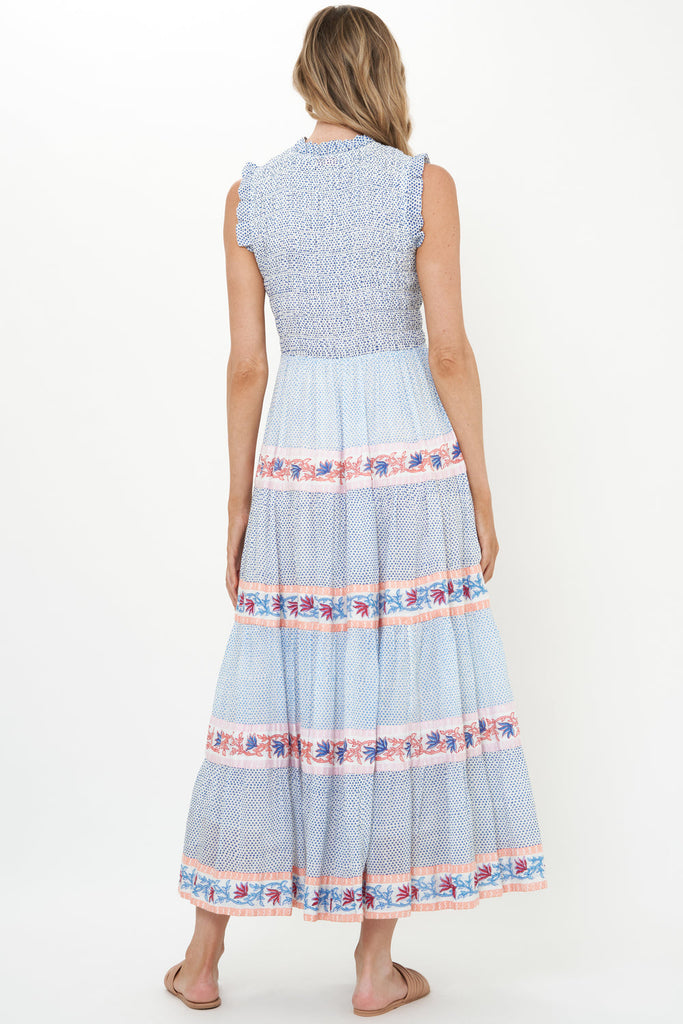 Sleeveless Smocked Maxi -- Jungi Peach