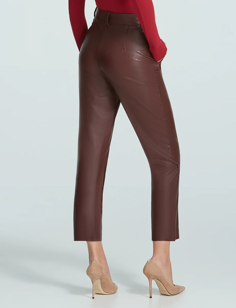 Oxblood Faux Leather Trouser