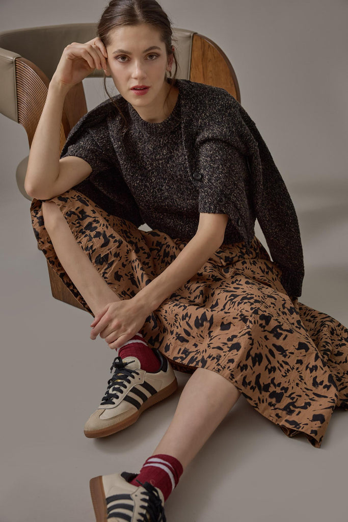 Short Sleeve Marled Pullover