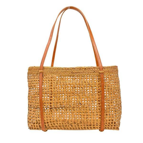 Grace Woven Rattan Tote Bag