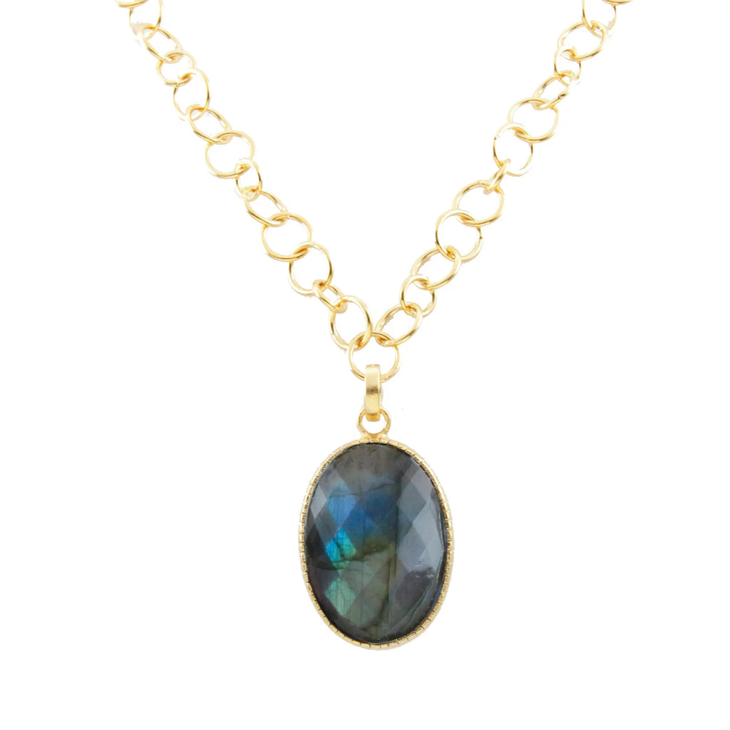 Fernanda Oval Necklace -- Labradorite